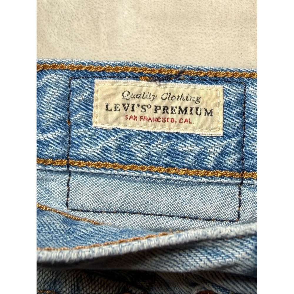 Levi's Ribcage Straight Jeans 27 High Rise Light Wash Ankle Cropped Button Fly - Picture 6 of 13